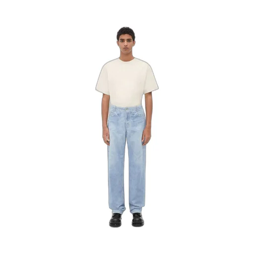Printed Leather Wide Leg Denim