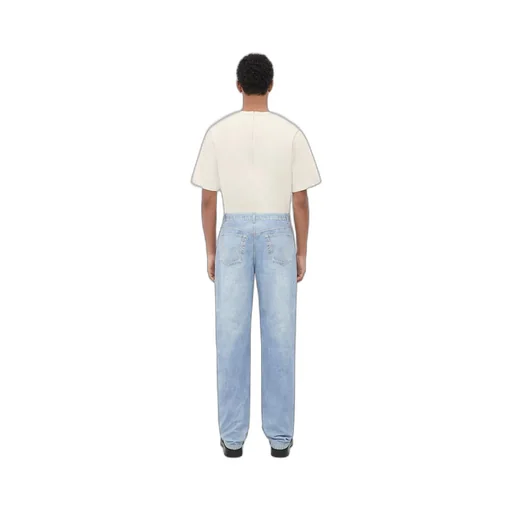 Printed Leather Wide Leg Denim
