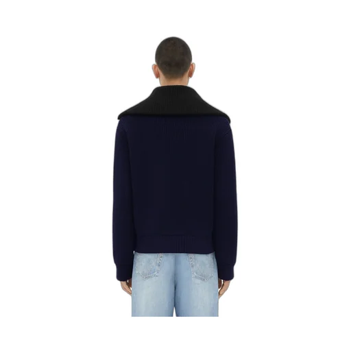 Heavy Wool Ribbed Cardigan