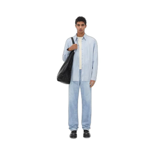 Printed Leather Wide Leg Denim