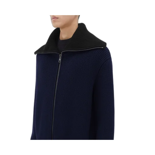 Heavy Wool Ribbed Cardigan