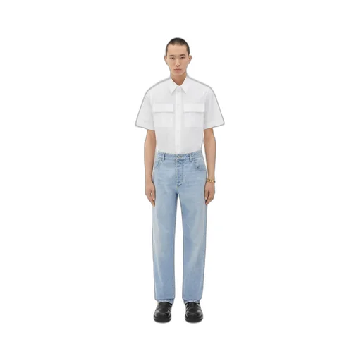 Straight Leg Light-Bleached Denim