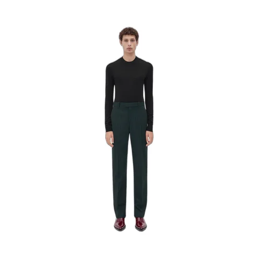 Slim Leg Wool Pinstripe Pants