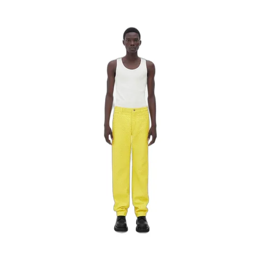 Intrecciato Leather Pants