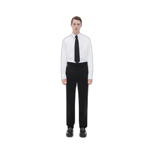 Straight Leg Wool Gabardine Pants