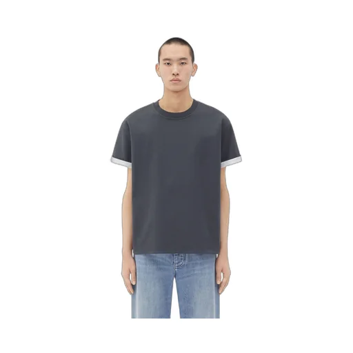 Double Layer Cotton Check T-Shirt