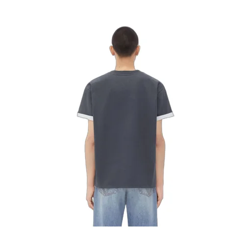 Double Layer Cotton Check T-Shirt