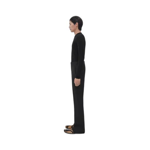Slim Leg Compact Wool Trousers