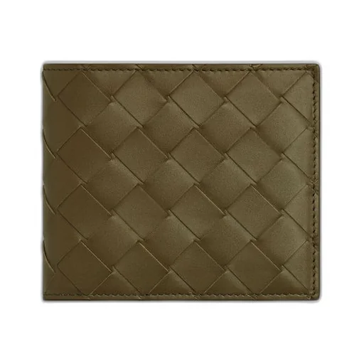 Intrecciato Bi-Fold Wallet With Exterior Pocket