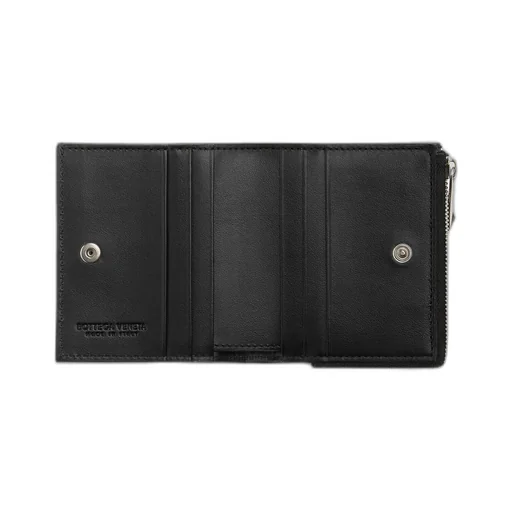 Intrecciato Bi-Fold Wallet With Zip