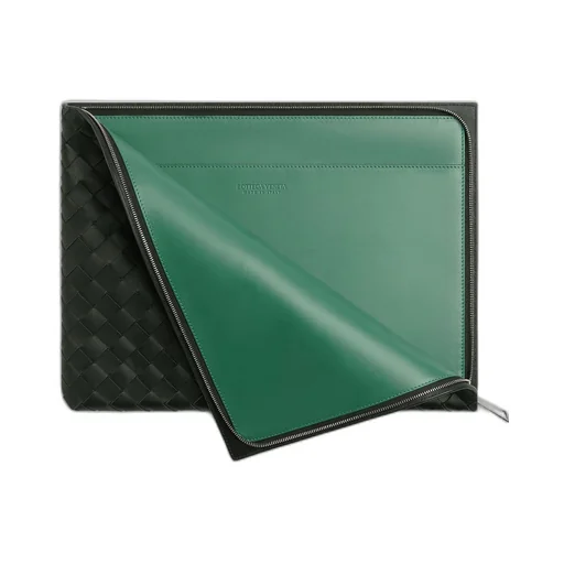 Intrecciato Half Zip Pouch