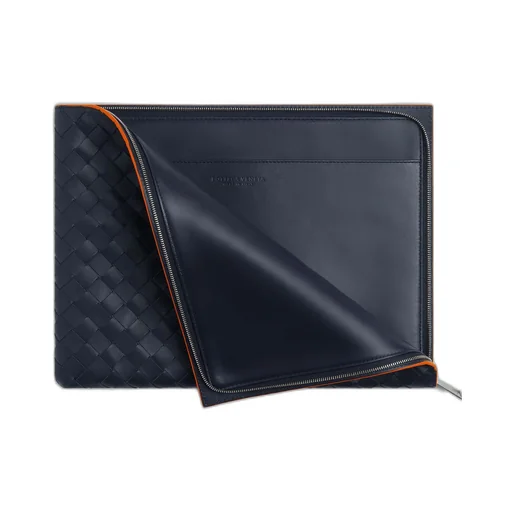 Intrecciato Half Zip Pouch