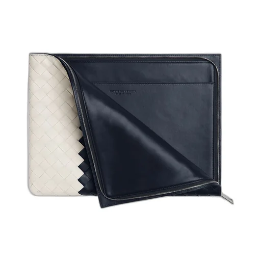 Intrecciato Half Zip Pouch