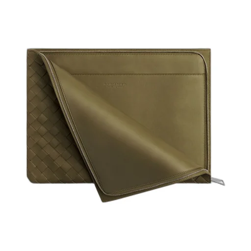 Intrecciato Half Zip Pouch