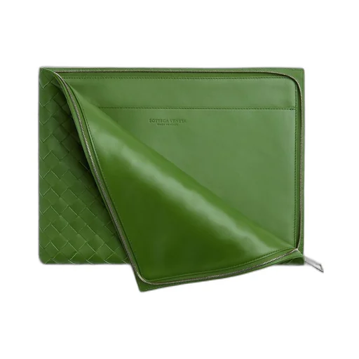 Intrecciato Half Zip Pouch