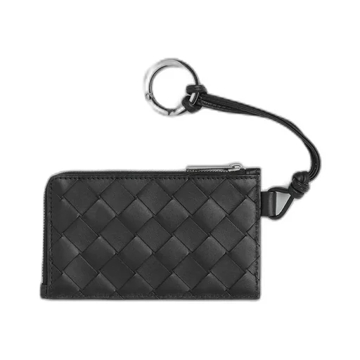 Intrecciato L-Zippered Card Holder On Strap