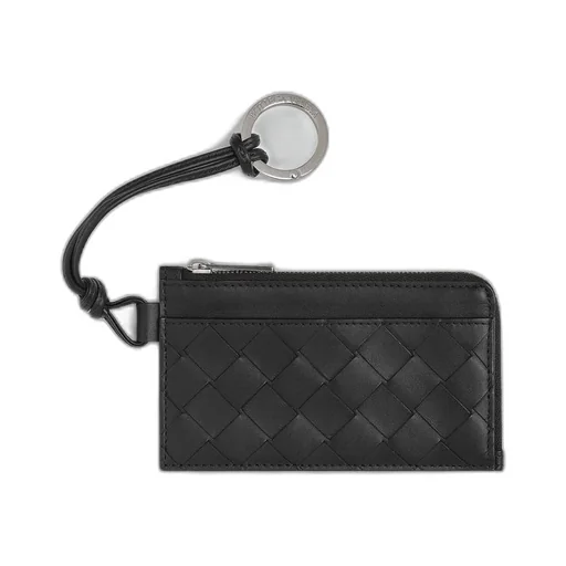 Intrecciato L-Zippered Card Holder On Strap