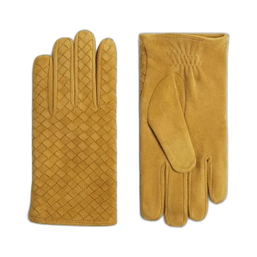 Intrecciato Suede Leather Gloves