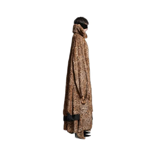 Synthetic Furry Midi Coat