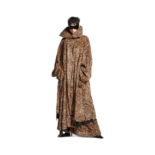 Synthetic Furry Midi Coat