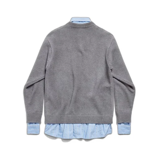 Layered Shirt V-Neck Sweater