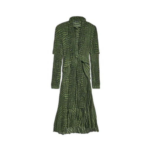 Double Sleeve Pleated Dress
