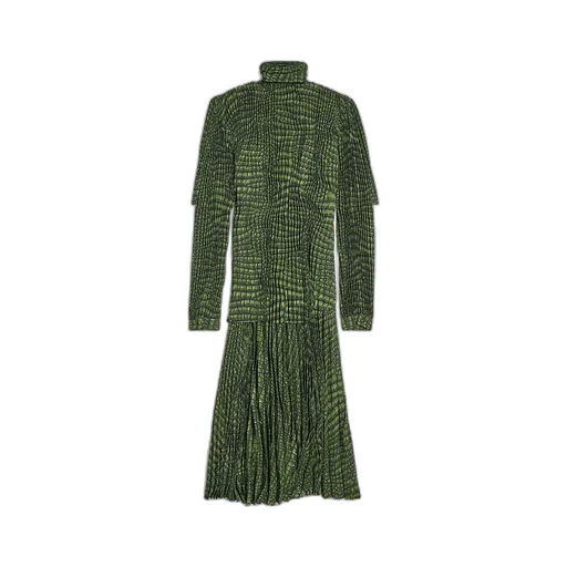 Double Sleeve Pleated Dress