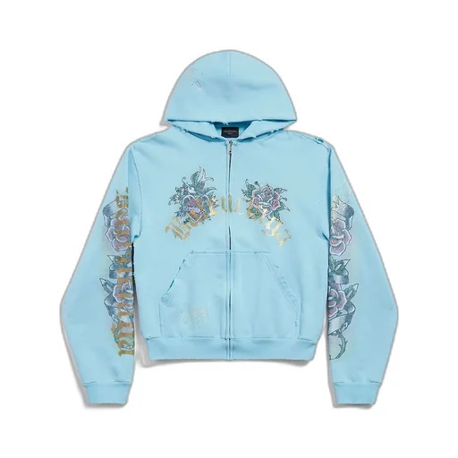 Tacky Tattoo Zip-Up Hoodie Small Fit
