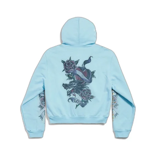 Tacky Tattoo Zip-Up Hoodie Small Fit