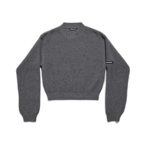Patch Cropped Sweater