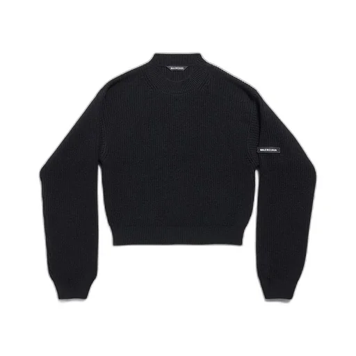 Patch Cropped Sweater