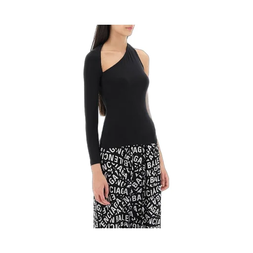 Cut-Out One-Shoulder Cupro Backless Top
