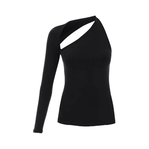 Cut-Out One-Shoulder Cupro Backless Top