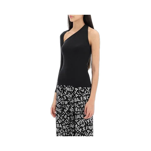 Cut-Out One-Shoulder Cupro Backless Top