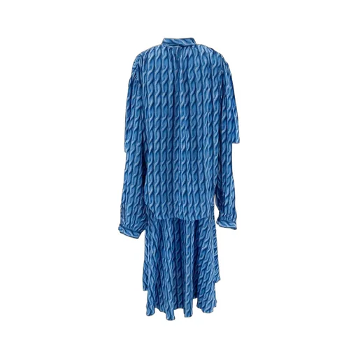 Allover Pattern Draping Long Dress