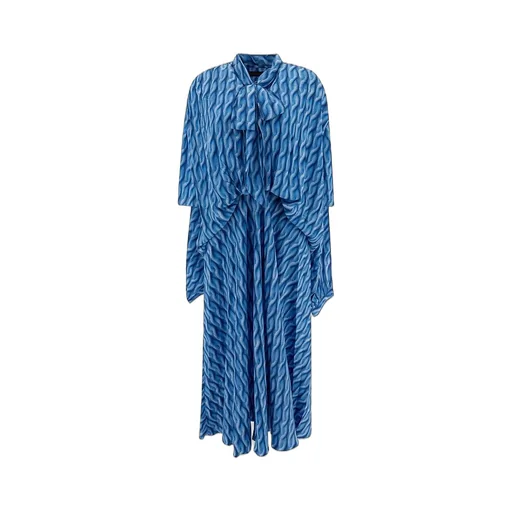 Allover Pattern Draping Long Dress