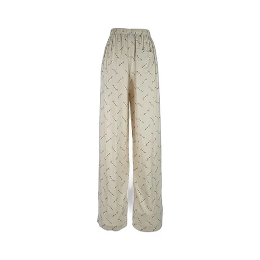 Lettering Logo Print Banding Wide Pants