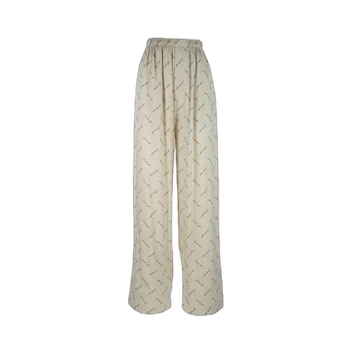 Lettering Logo Print Banding Wide Pants