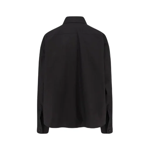 Logo Embroidered Collar Cotton Shirt