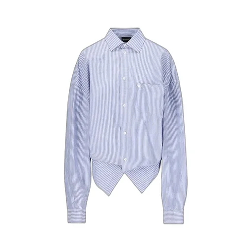 Bb Logo Embroidered Striped Cotton Shirt