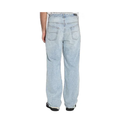 Back Logo Patch Cotton Denim Pants