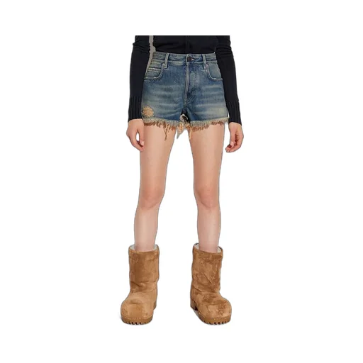 Distressed Washing Cotton Denim Shorts