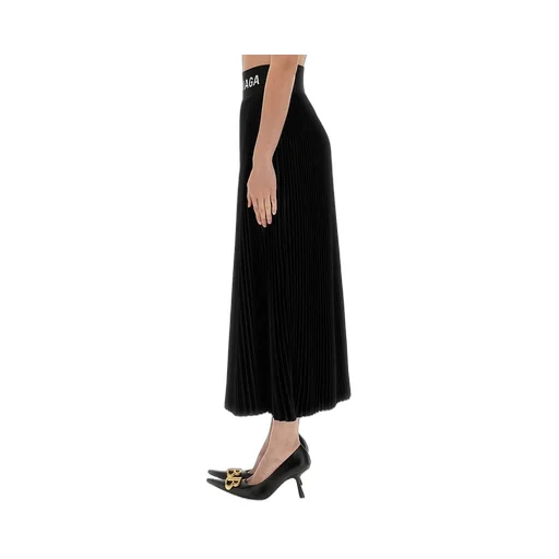 Logo Detail Pleated Skirt