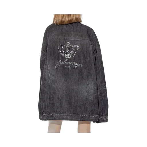 Back Logo Detail Oversized Denim Jacket