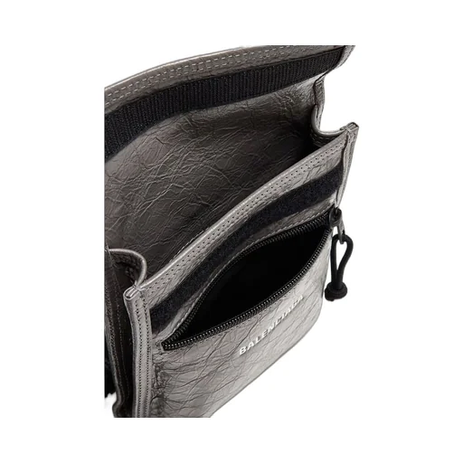 Explorer Crinkle Leather Small Crossbody Bag