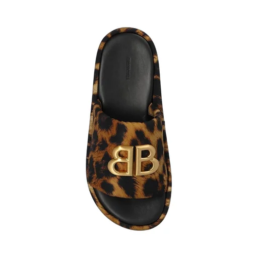 Logo Decorated Leopard Platform Slide