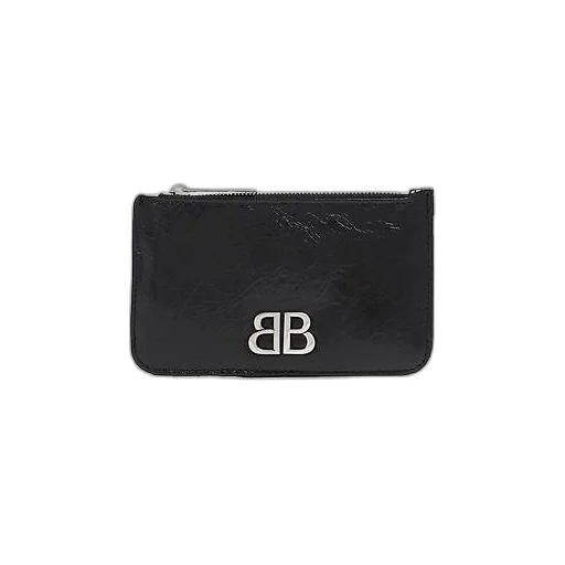 Bb Logo Leather Card Wallet