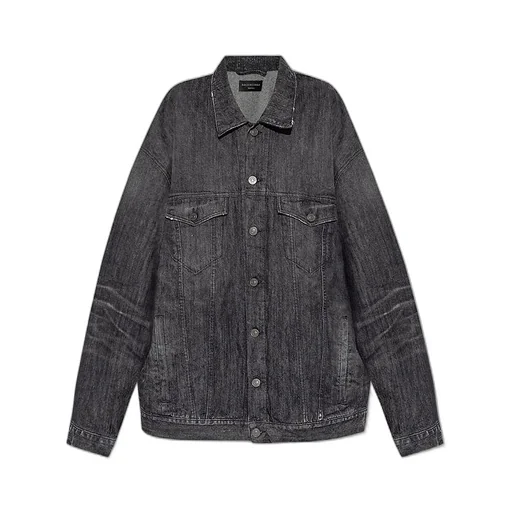 Back Logo Detail Oversized Denim Jacket