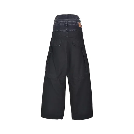 Layered Cotton Denim Pants