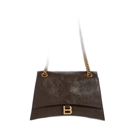 Crush Leather Chain Large Shoulder Bag